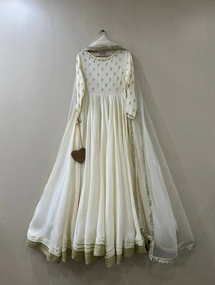 3Pc Stitched | Ivory | Silk