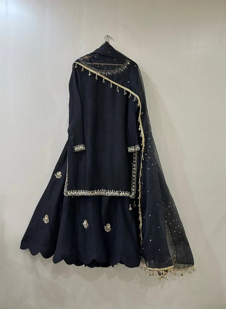 3pc Stitched | Emerald black | Silk