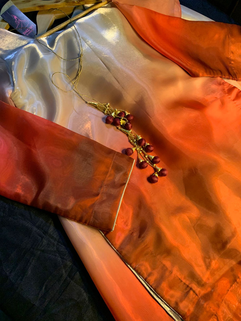 3pc stitched 
|Red Brown Wdora| Silk