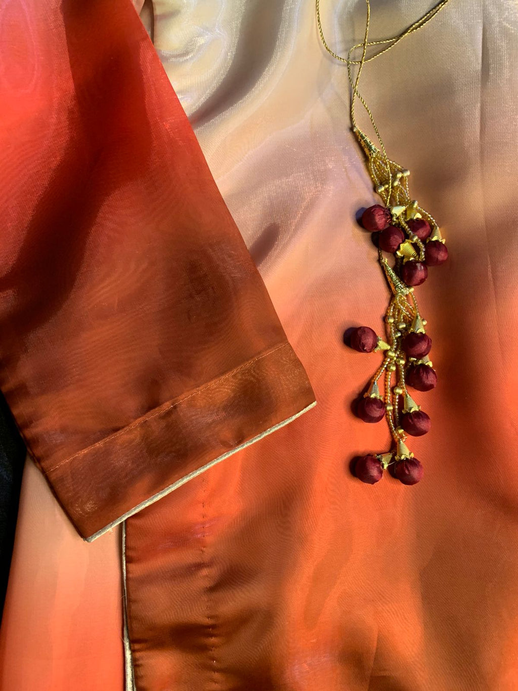 3pc stitched 
|Red Brown Wdora| Silk