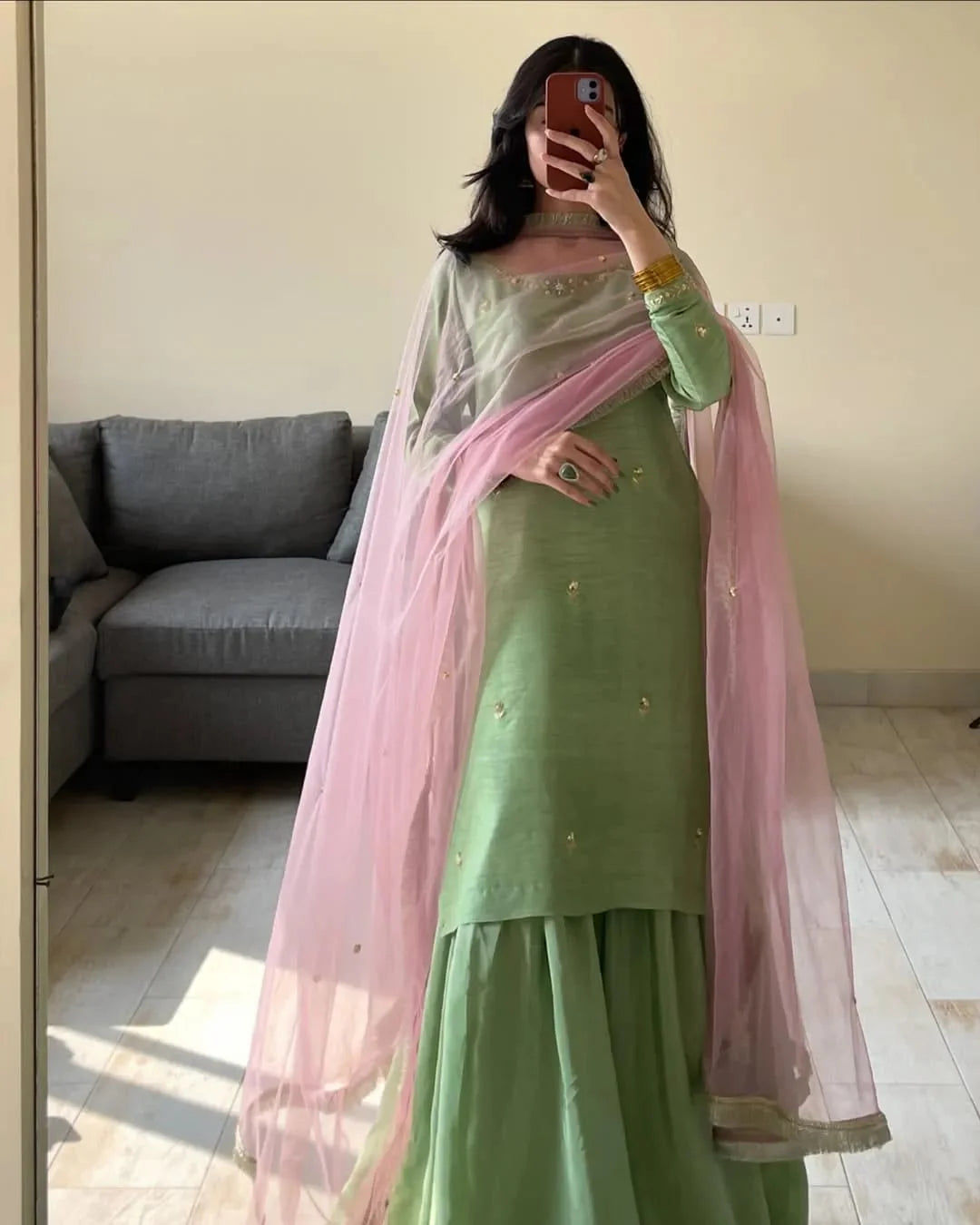 3pc stitched |Pastel Wdora set | Silk