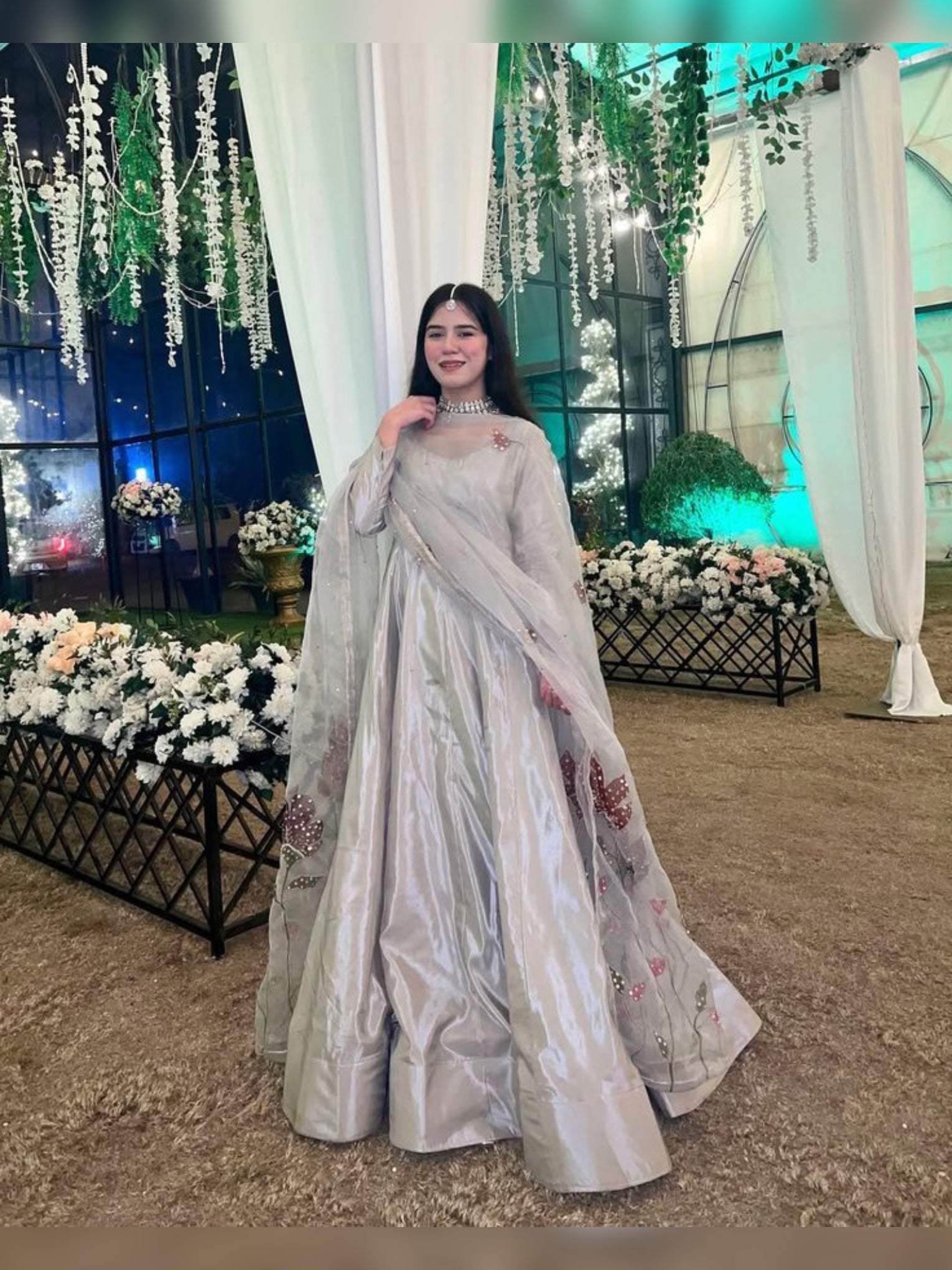 3pc Stitched | Gray Wdora| Silk