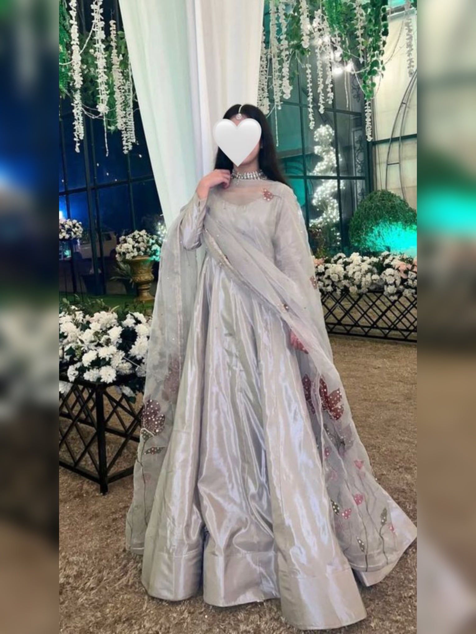 3pc Stitched | Gray Wdora| Silk