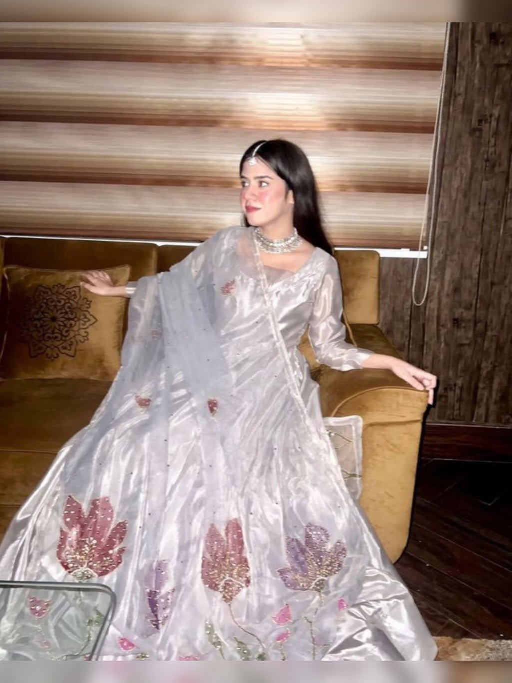 3pc Stitched | Gray Wdora| Silk