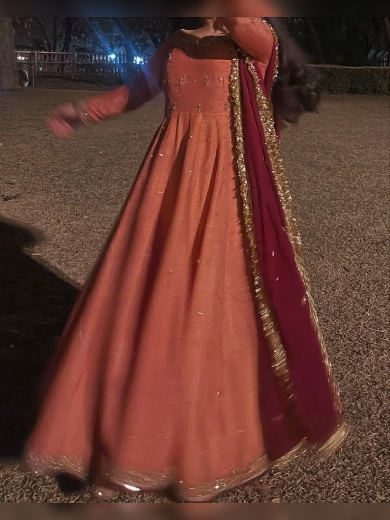 3pc Stitched | Peach wdora| Silk