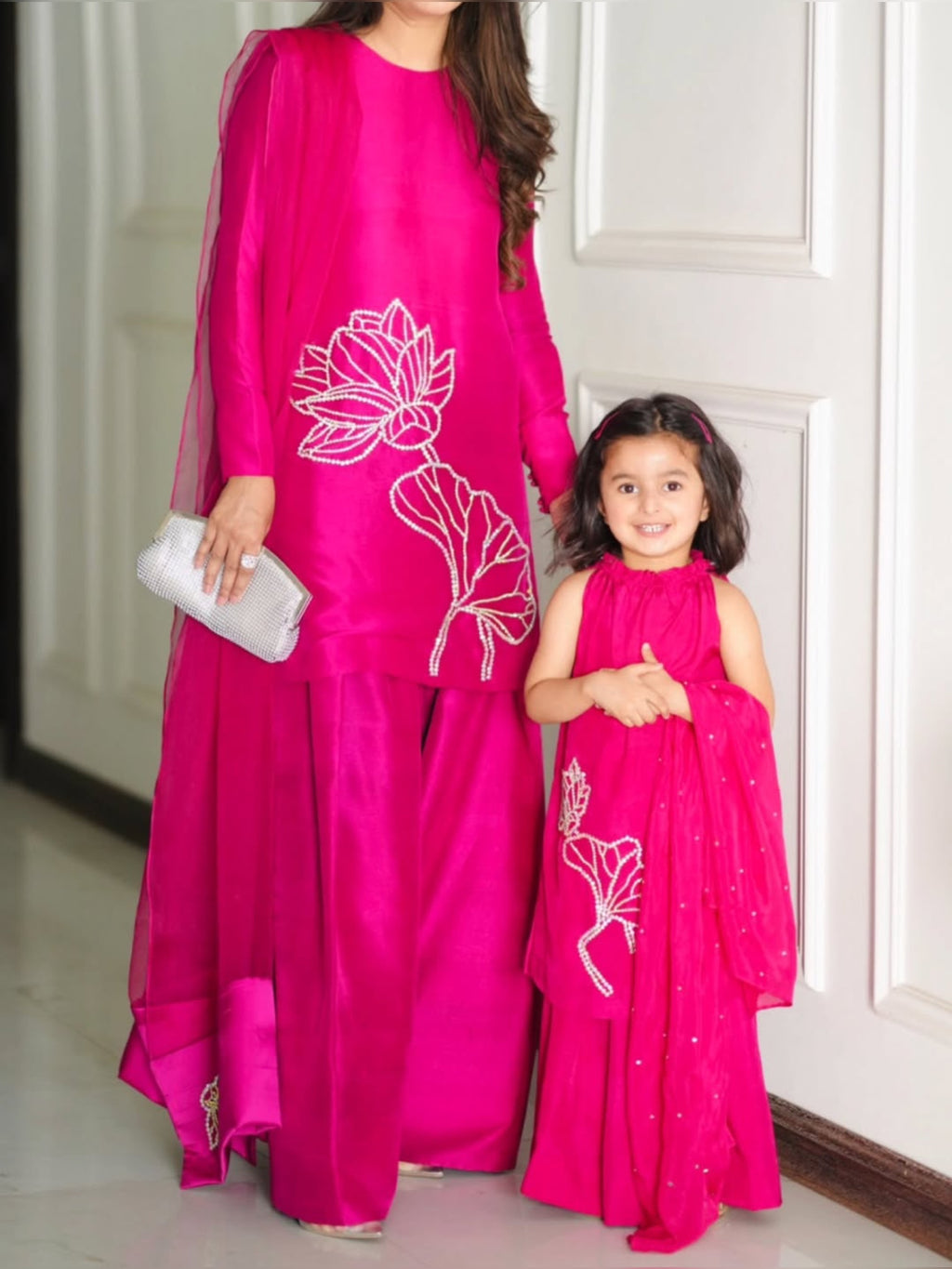 3pc stitched | Pink Wdora | Silk