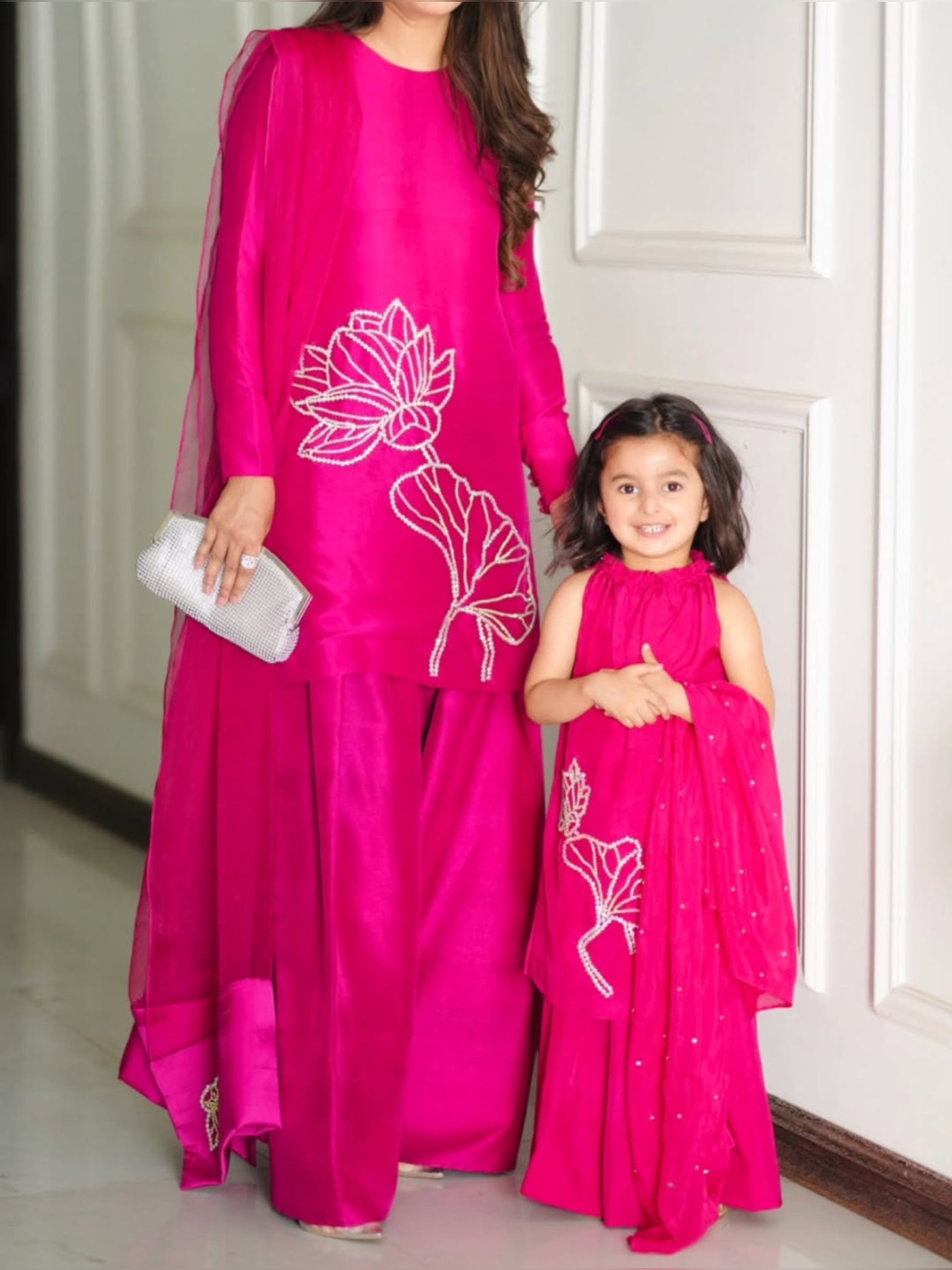 3pc stitched | Pink Wdora | Silk