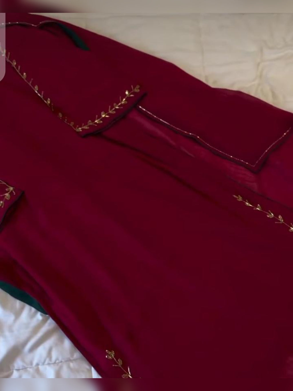 3pc Stitched | Maroon wdora| Silk
