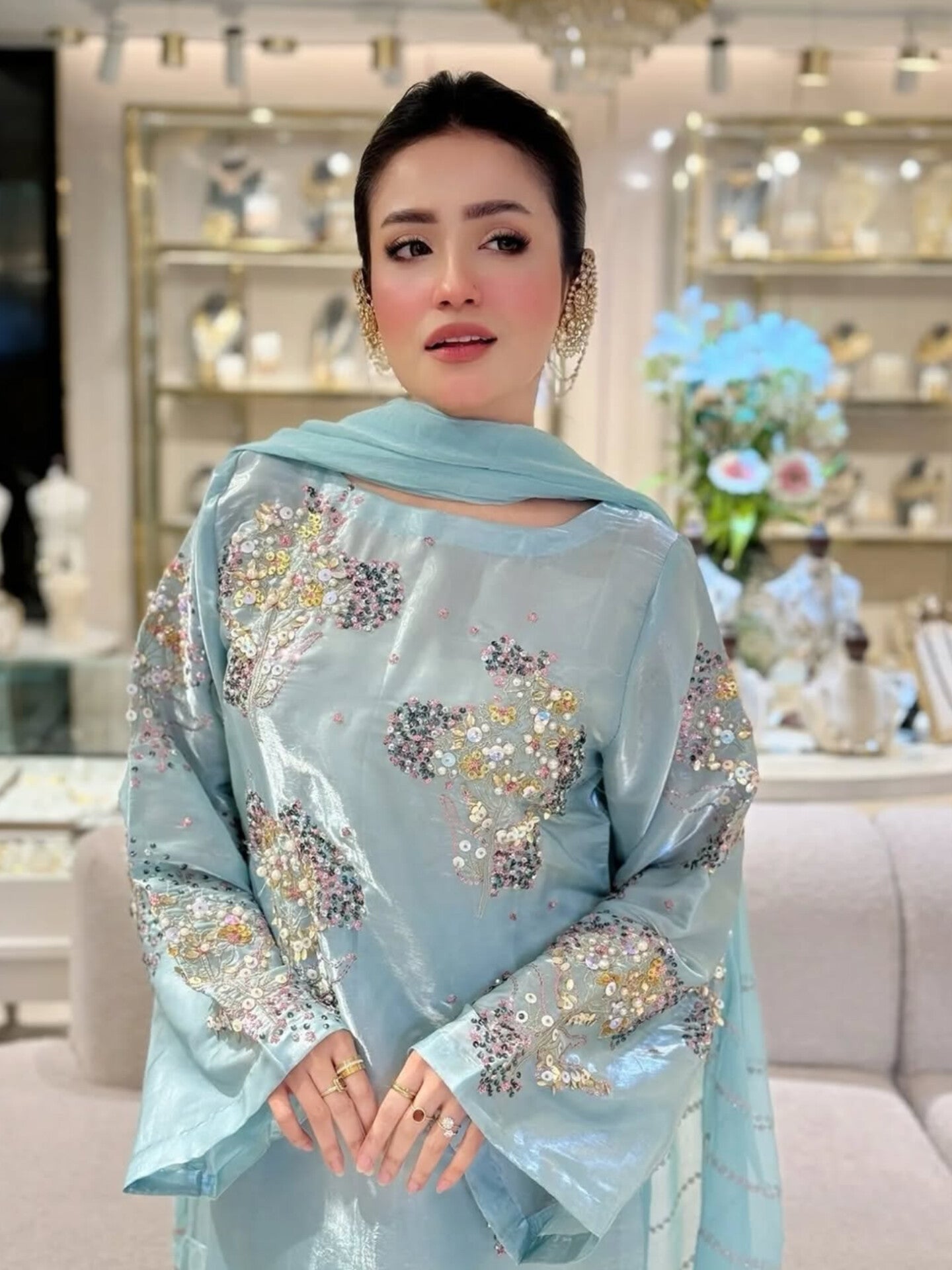 Blue Floral Wedora