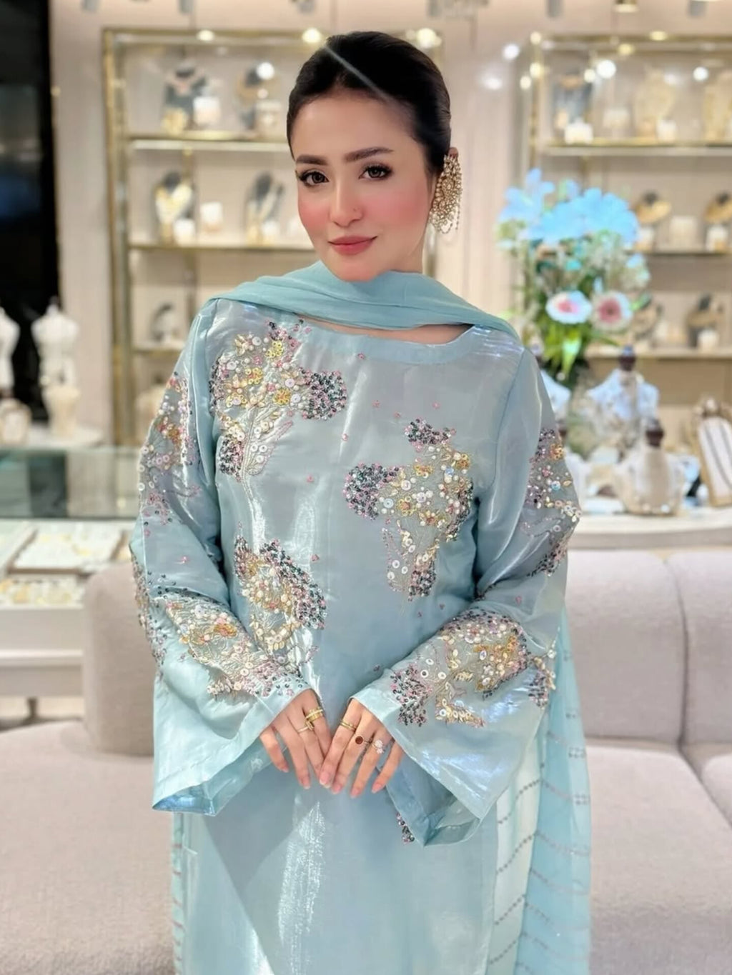 Blue Floral Wedora